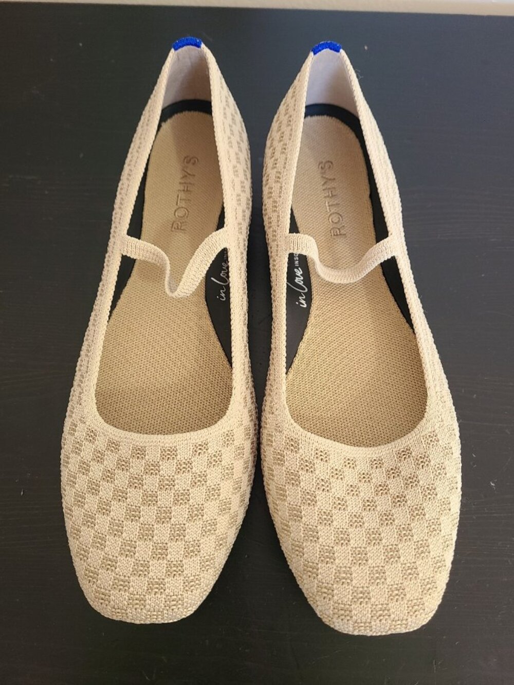 Rothy's The Max Square Mary Jane Flats Cream Basketweave size 10